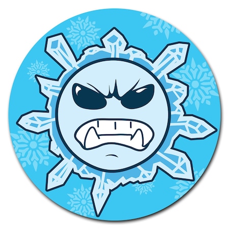 Snowflake Angry Circle Corrugated Plastic Sign